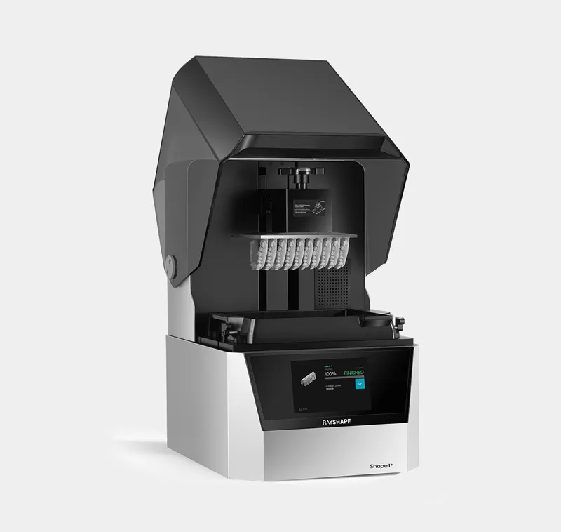 Shape 1+ volume 7.56 × 4.25 × 7.48 inch (192 × 108 × 190 mm) & pixel thickness 100μm